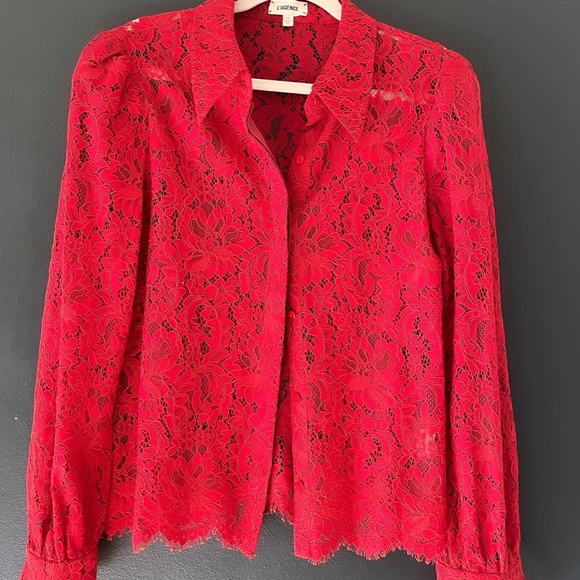 L’agance Red Lace Shirt (Jenica Blouse) - Picture 2 of 5